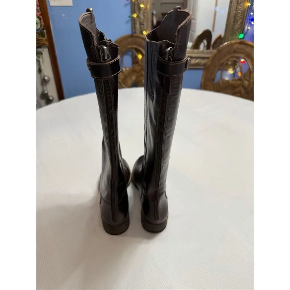 Matisse Women’s Brown Leather Yorker Wide Calf Riding Boots Size 6 New